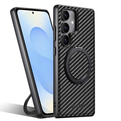 Suteni G3 Carbon Fiber Leather 360 Rotation Holder MagSafe Phone Case