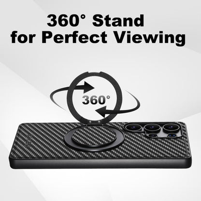 Suteni G3 Carbon Fiber Leather 360 Rotation Holder MagSafe Phone Case