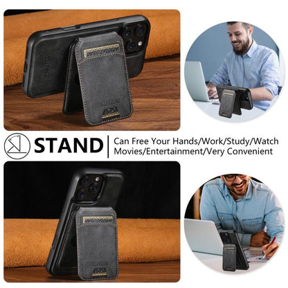 Suteni M5 Magnetic Card Bag MagSafe Leather Phone Case