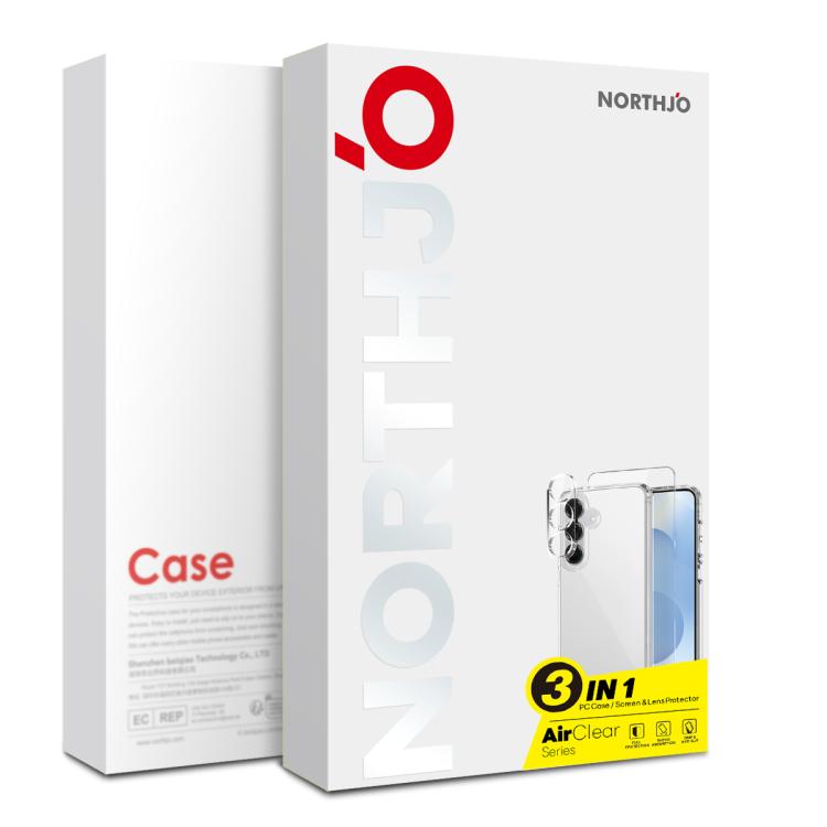 NORTHJO 3 in 1 Clear Phone Case with Screen Protector Lens Film
