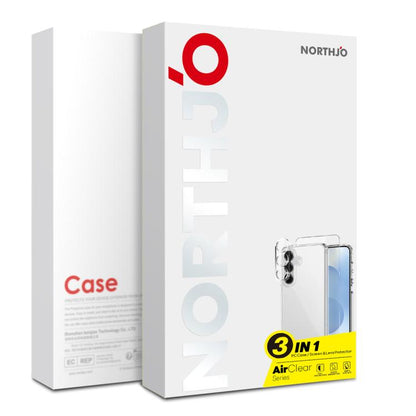NORTHJO 3 in 1 Clear Phone Case with Screen Protector Lens Film