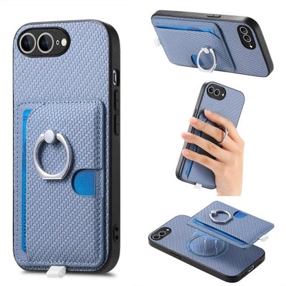 Carbon Fiber Ring Side Insert Card Bag MagSafe Phone Case