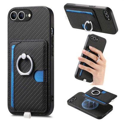 Carbon Fiber Ring Side Insert Card Bag MagSafe Phone Case