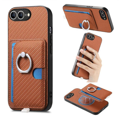 Carbon Fiber Ring Side Insert Card Bag MagSafe Phone Case