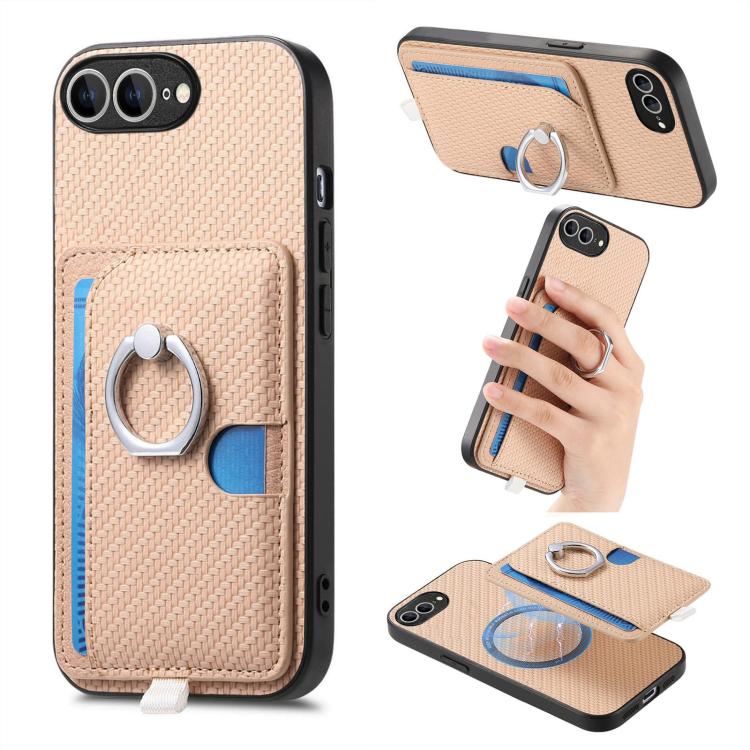Carbon Fiber Ring Side Insert Card Bag MagSafe Phone Case