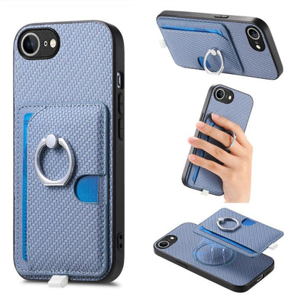 Carbon Fiber Ring Side Insert Card Bag MagSafe Phone Case