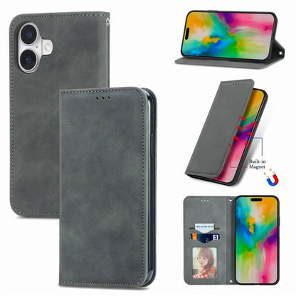 Retro Skin Feel Magnetic Flip Leather Phone Case