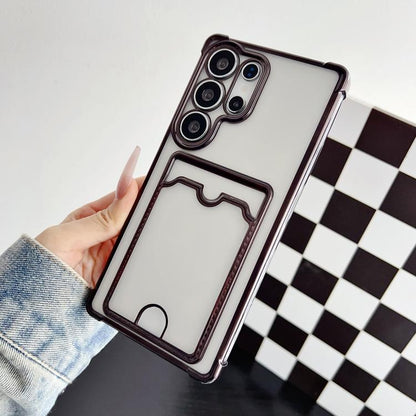 Four-cornered Electroplated Card Bag TPU Phone Case
