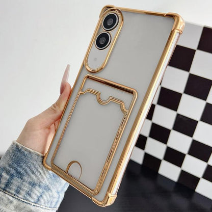 Four-cornered Electroplated Card Bag TPU Phone Case