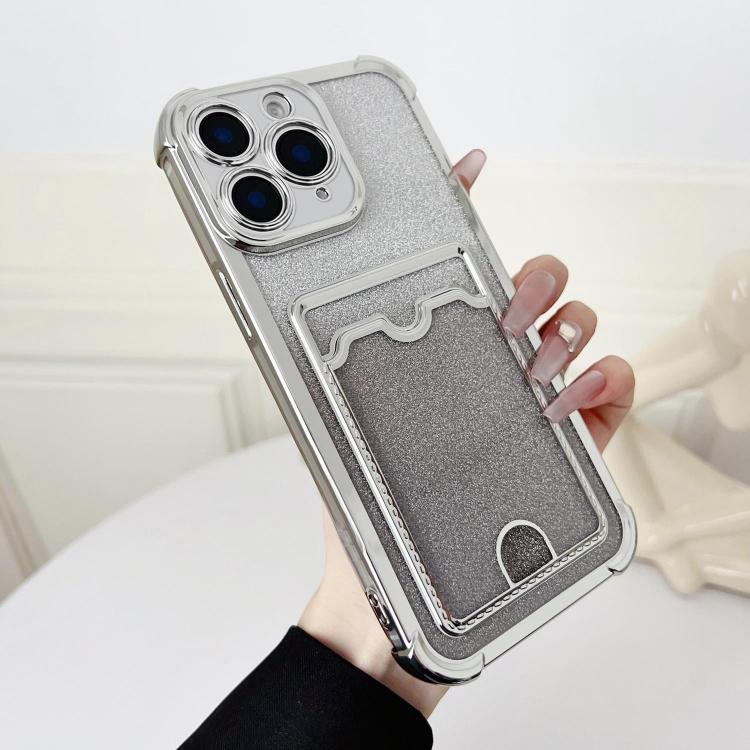 Four-cornered Glitter Electroplated Card Bag TPU Phone Case