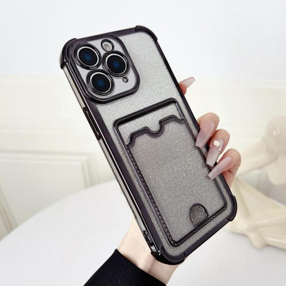 Four-cornered Glitter Electroplated Card Bag TPU Phone Case