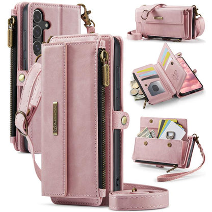CaseMe C39 RFID Blocking Zipper Wallet Leather Phone Case with Crossbody Strap