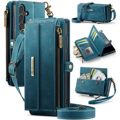 CaseMe C39 RFID Blocking Zipper Wallet Leather Phone Case with Crossbody Strap