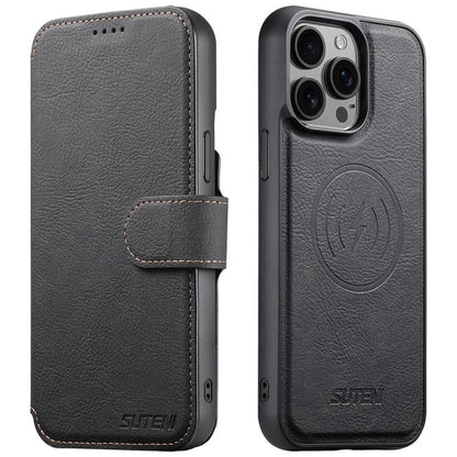 Suteni Q05 2-in-1 Multi-function MagSafe Wallet Litchi Leather Phone Case