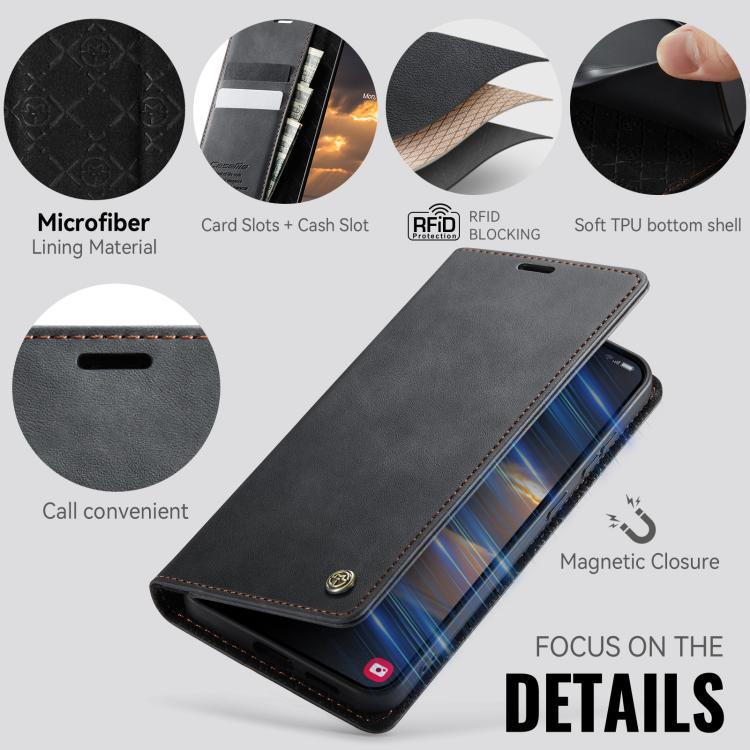 CaseMe 033 Calf Leather Lining Microfibre RFID Blocking Phone Case