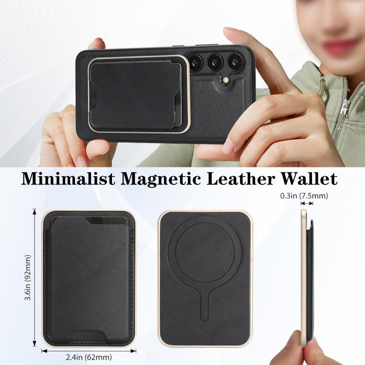 Kalebol Slim MagSafe Ring Magnetic Card Bag Leather Phone Case