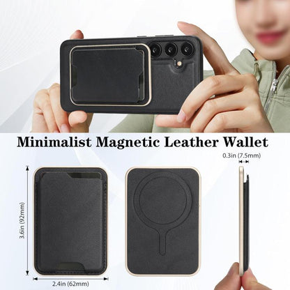 Kalebol Slim MagSafe Ring Magnetic Card Bag Leather Phone Case