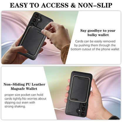 Kalebol Slim MagSafe Ring Magnetic Card Bag Leather Phone Case