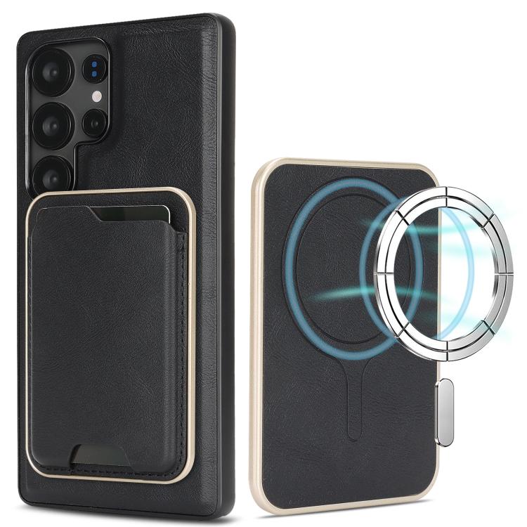 Kalebol Slim MagSafe Ring Magnetic Card Bag Leather Phone Case