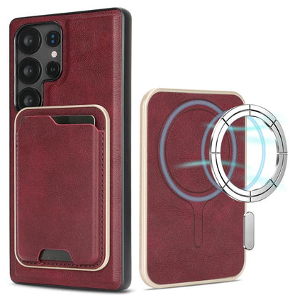 Kalebol Slim MagSafe Ring Magnetic Card Bag Leather Phone Case