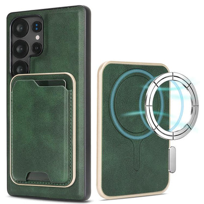 Kalebol Slim MagSafe Ring Magnetic Card Bag Leather Phone Case