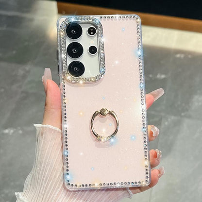 Rhinestone Glitter TPU Ring Holder Anti-fall Phone Case
