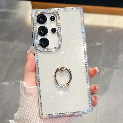 Rhinestone Glitter TPU Ring Holder Anti-fall Phone Case