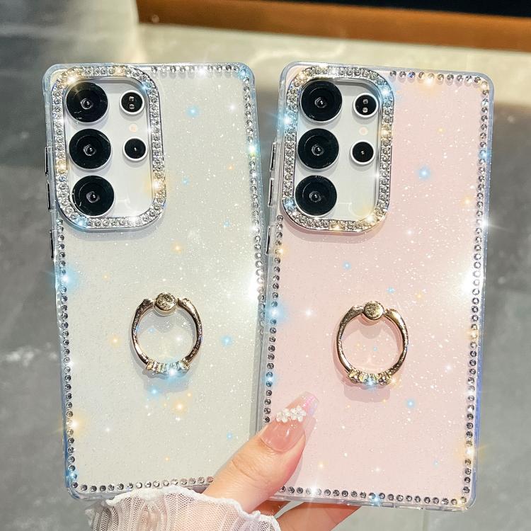 Rhinestone Glitter TPU Ring Holder Anti-fall Phone Case