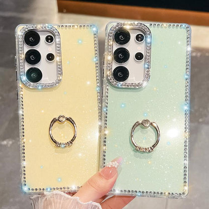 Rhinestone Glitter TPU Ring Holder Anti-fall Phone Case