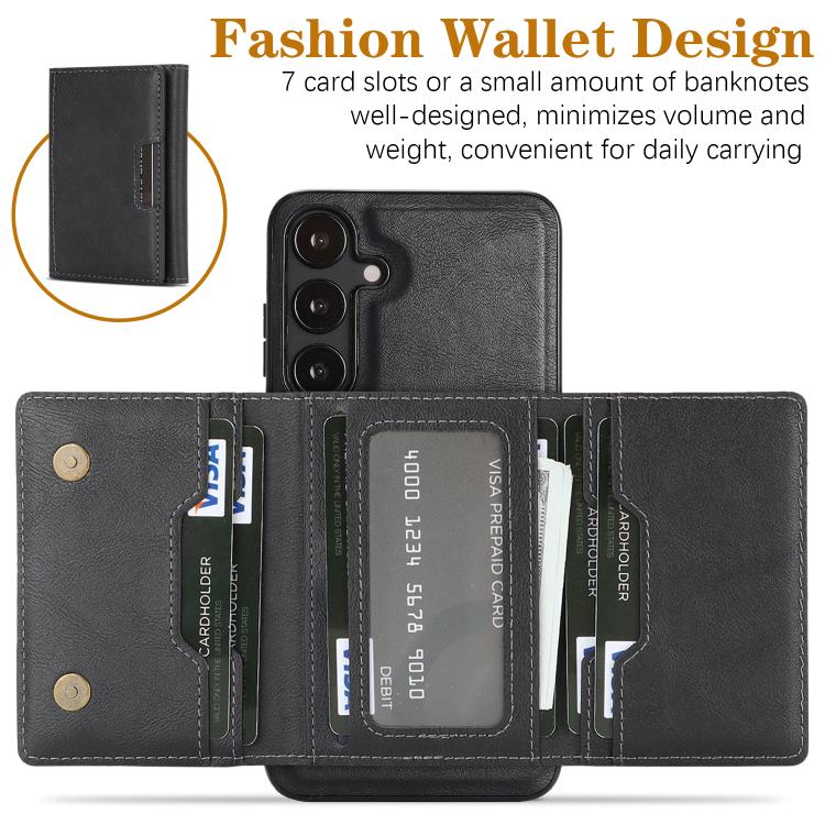 Kalebol Strong Magnetic MagSafe Tri-Fold Wallet Leather Phone Case