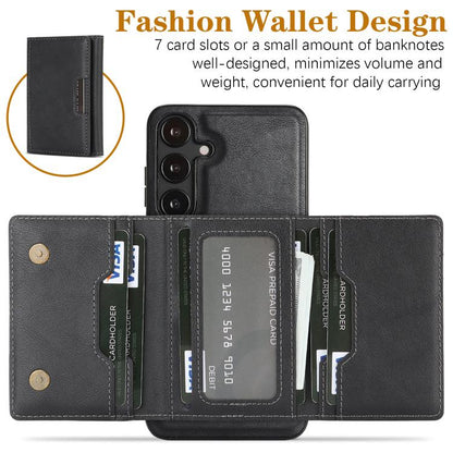 Kalebol Strong Magnetic MagSafe Tri-Fold Wallet Leather Phone Case