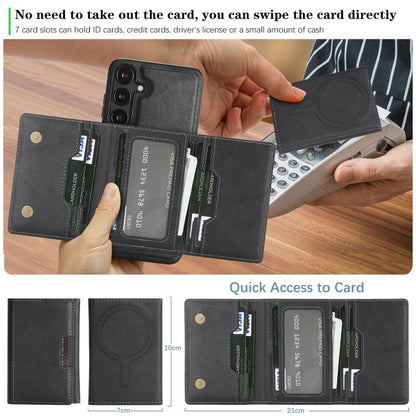 Kalebol Strong Magnetic MagSafe Tri-Fold Wallet Leather Phone Case