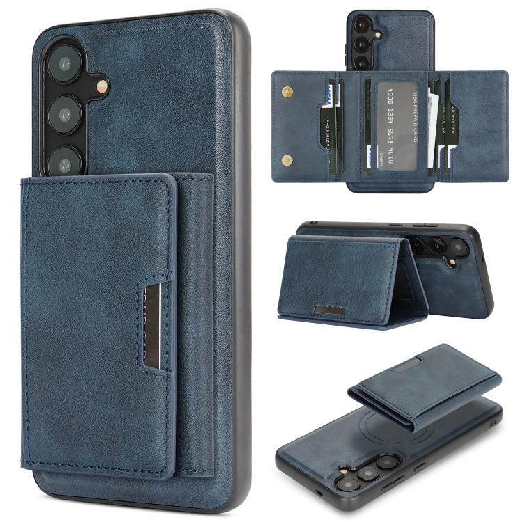 Kalebol Strong Magnetic MagSafe Tri-Fold Wallet Leather Phone Case