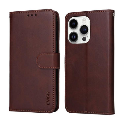 ENKAY Card Wallet Calf Texture Leather Phone Case with Thickened Glue No White Edge Film