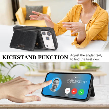 Kalebol Strong MagSafe Magnetic Two-Fold Card Bag Leather Phone Case