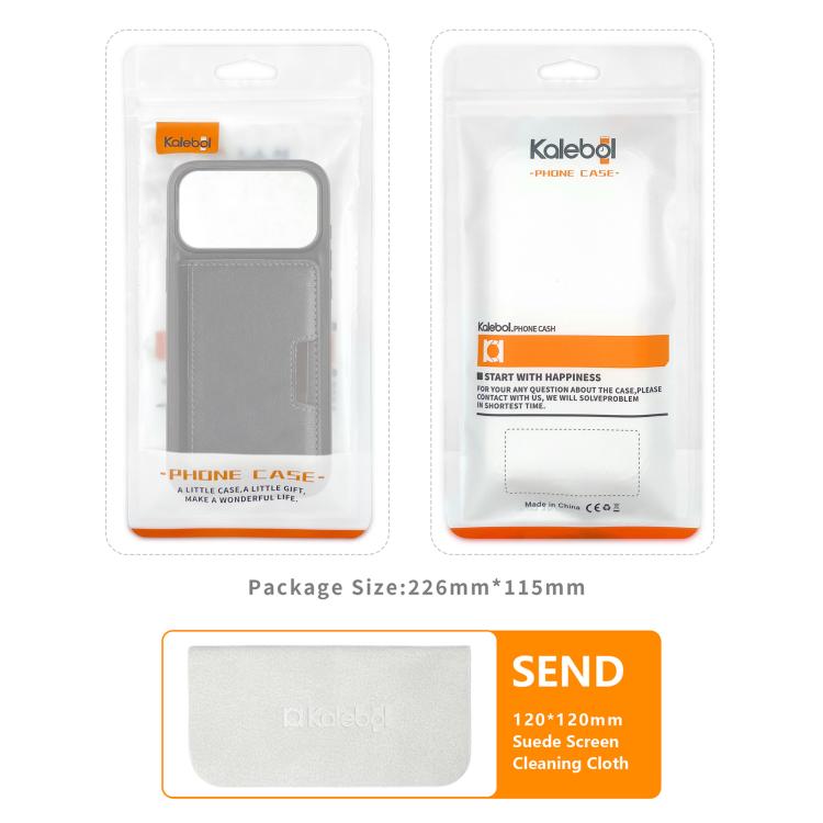 Kalebol Strong MagSafe Magnetic Two-Fold Card Bag Leather Phone Case