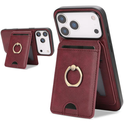 Kalebol Strong MagSafe Ring Magnetic Card Bag Holder Leather Phone Case