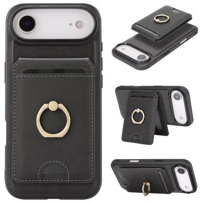 Kalebol Strong MagSafe Ring Magnetic Card Bag Holder Leather Phone Case