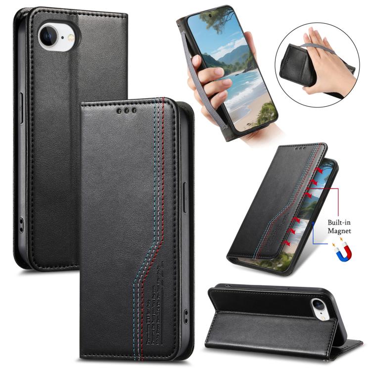 Elastic Wristband Magnetic Suction Leather Phone Case