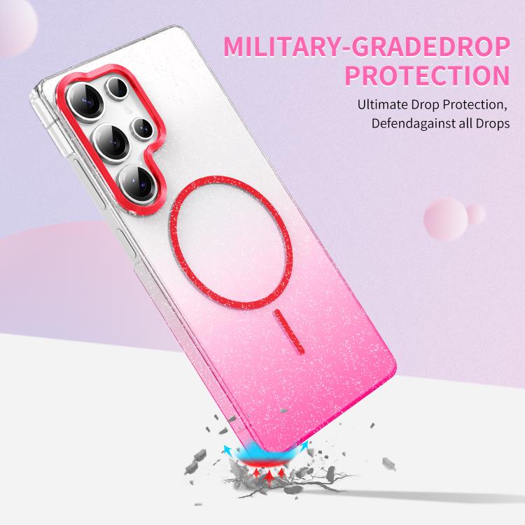 Gold Diamond Glitter Gradient MagSafe Shockproof Phone Case