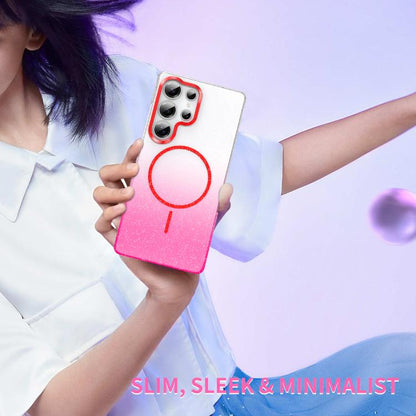 Gold Diamond Glitter Gradient MagSafe Shockproof Phone Case