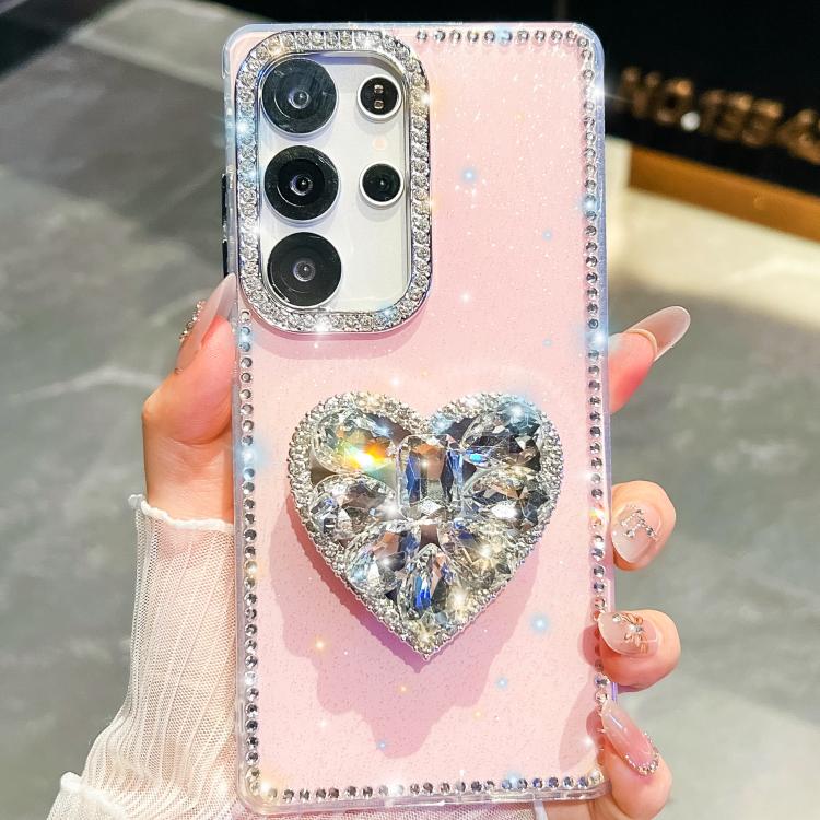 Diamond Glitter Gemstone Heart Holder Phone Case