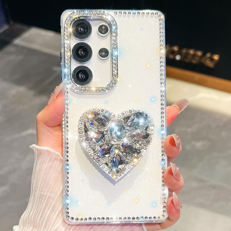 Diamond Glitter Gemstone Heart Holder Phone Case