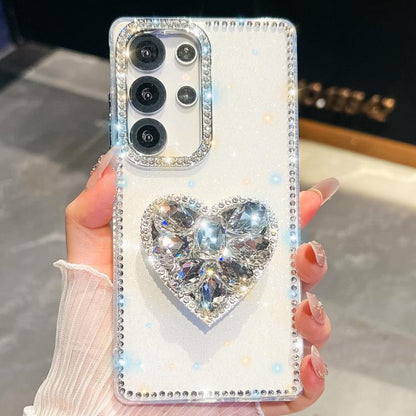 Diamond Glitter Gemstone Heart Holder Phone Case