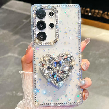Diamond Glitter Gemstone Heart Holder Phone Case