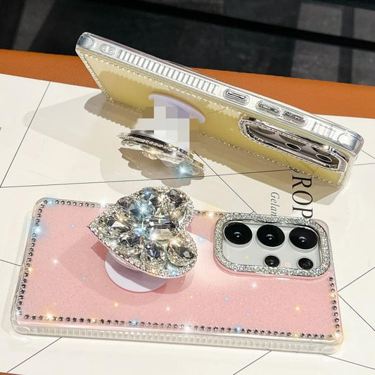 Diamond Glitter Gemstone Heart Holder Phone Case