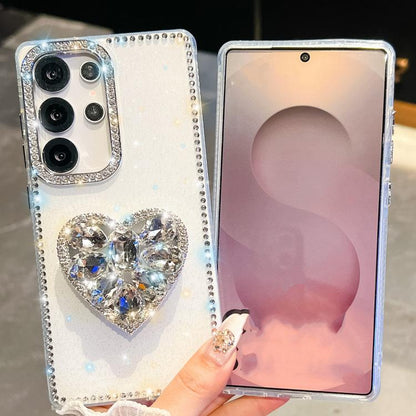 Diamond Glitter Gemstone Heart Holder Phone Case