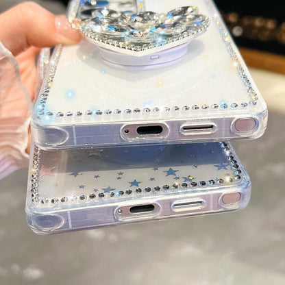 Diamond Glitter Gemstone Heart Holder Phone Case