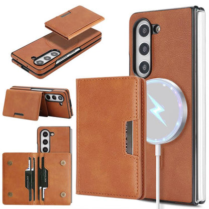 Kalebol Strong Magnetic MagSafe 2-Fold Ring Magnetic Card Case Leather Side Sticker Phone Case