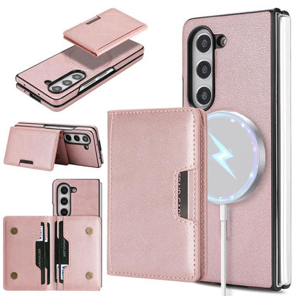 Kalebol Strong Magnetic MagSafe 2-Fold Ring Magnetic Card Case Leather Side Sticker Phone Case